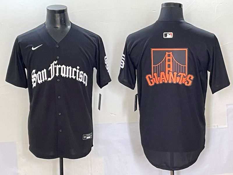 Men 2025 San Francisco Giants Blank Black Five generations Joint Name Nike MLB Jersey style 1